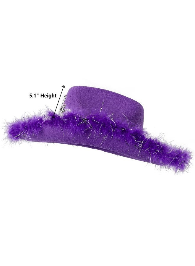 Funny World Purple Cowgirl Hat Cowboy Hat with Bandana, One Size, Purple - Image 2